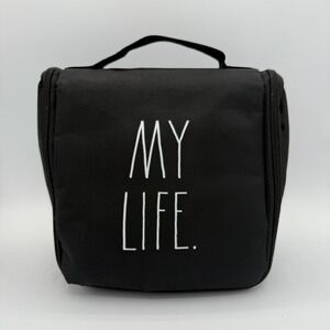 Rae Dunn My Life Black Hanging‎ Travel Toiletry Makeup Cosmetic Bag